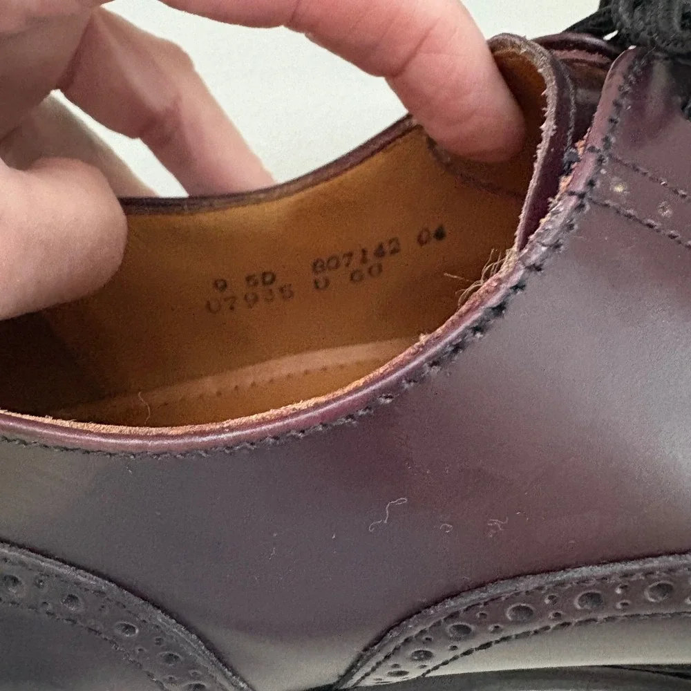 Cole Haan City Mens Burgundy Leather Wingtip Oxford Dress Shoes Size 9.5D Dressy